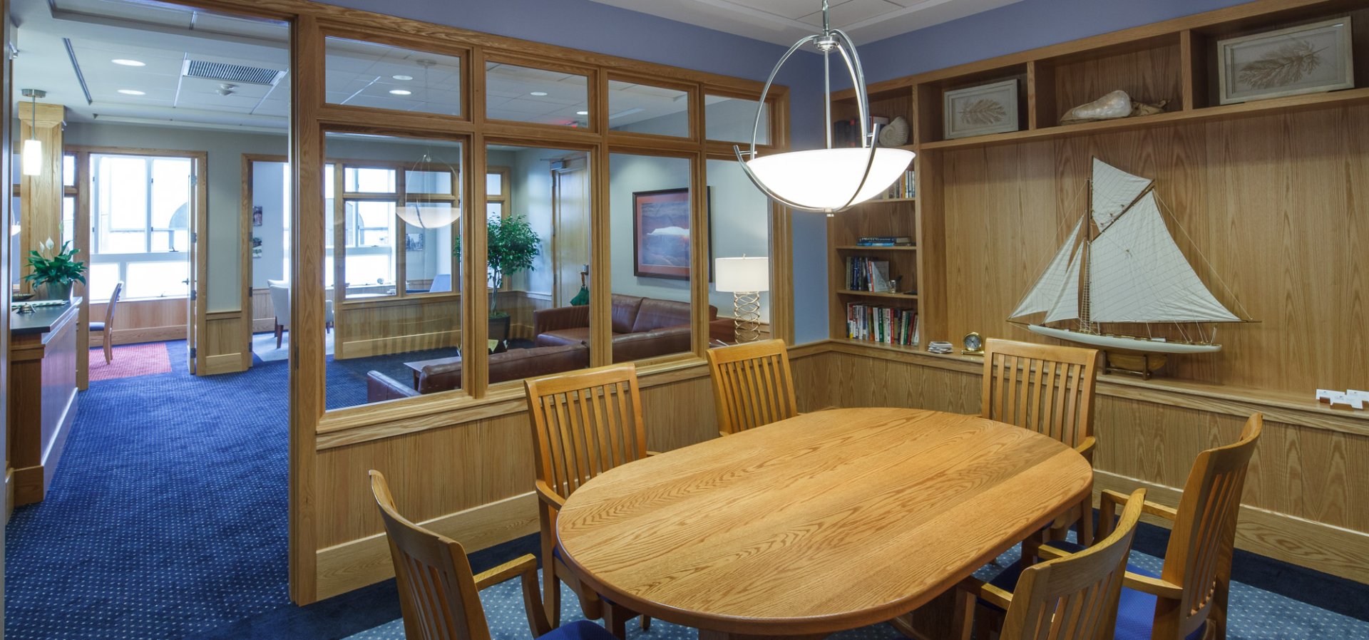 meeting room with table and chairs