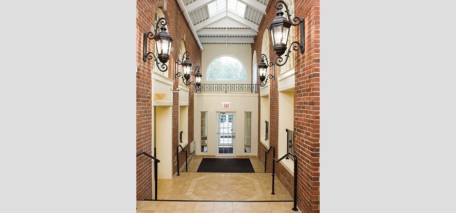 interior entrance stairway and door