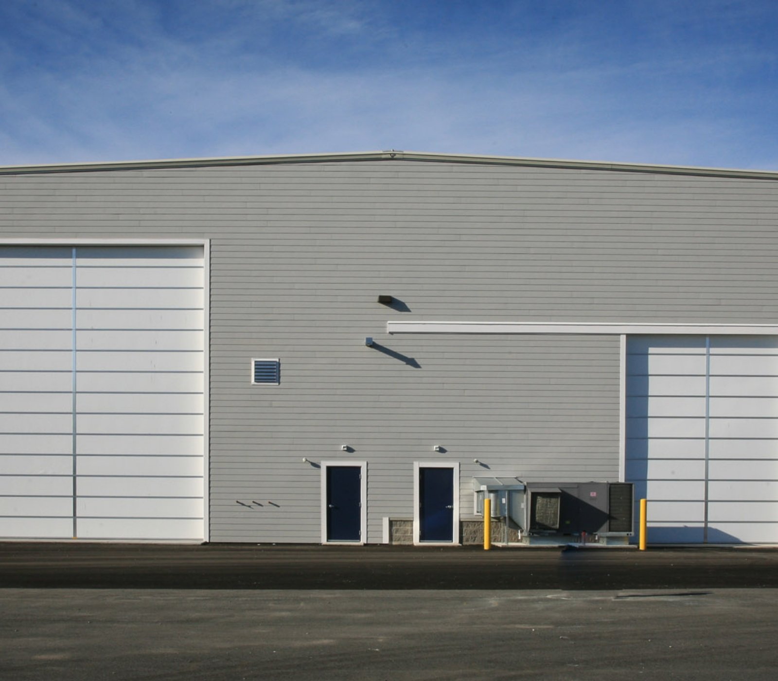 grey pre-manufactured building exterior